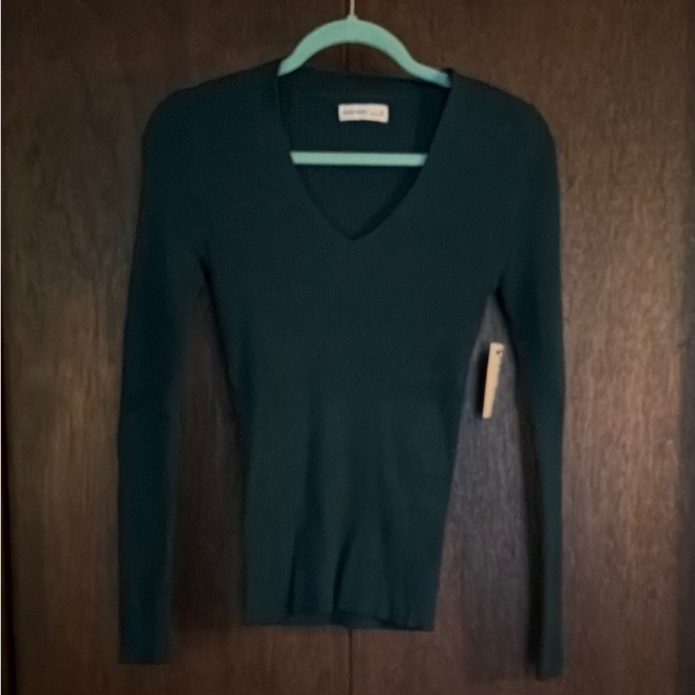 Dark Green V-Neck Sweater